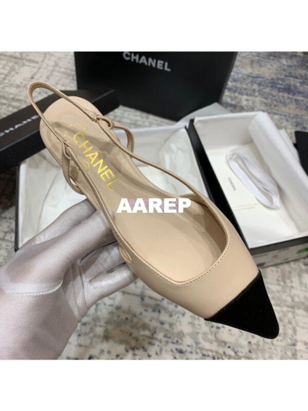 Replica Chanel Slingbacks Flat G35261 Lambskin Beige 7