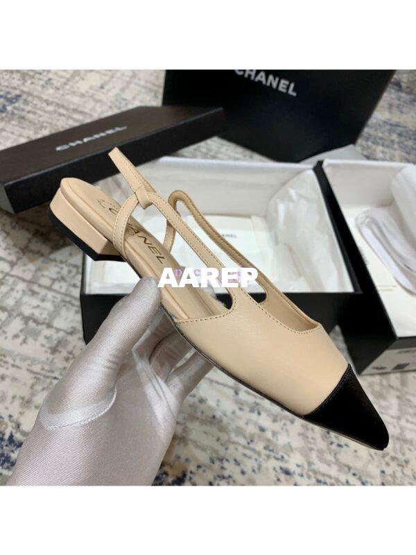 Replica Chanel Slingbacks Flat G35261 Lambskin Beige 9