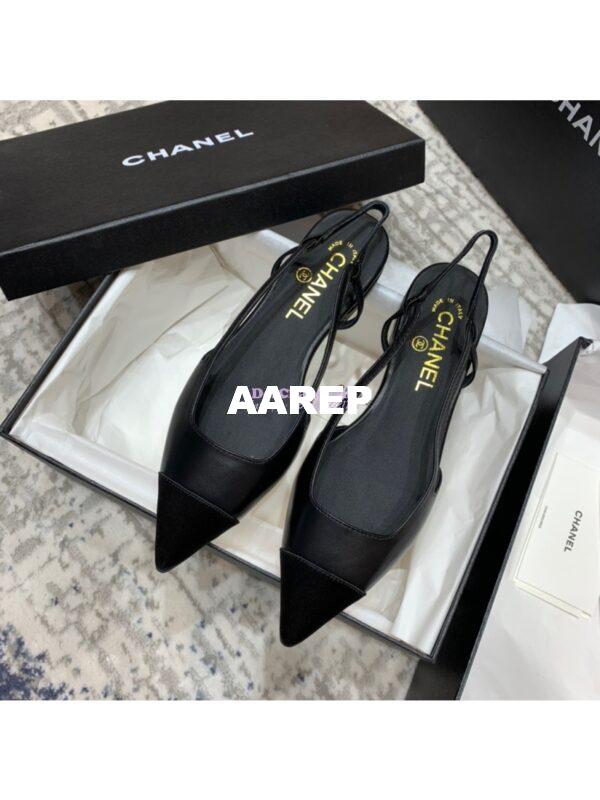 Replica Chanel Slingbacks Flat G35261 Lambskin Black 3