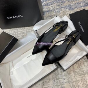 Replica Chanel Slingbacks Flat G35261 Lambskin Black 2
