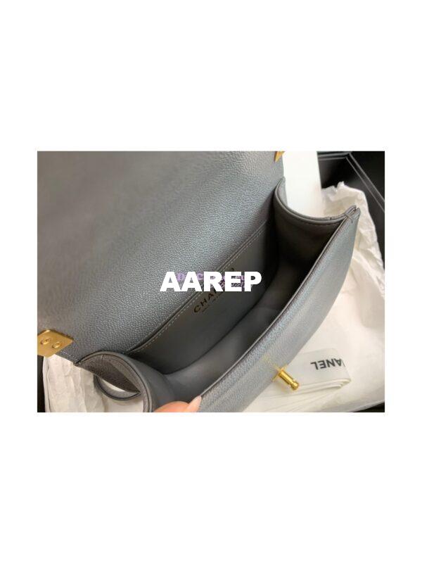 Replica Chanel Small Boy Messenger Bag in Grained Calfskin AS3350 Grey 8