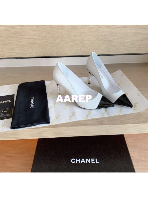 Replica Chanel Lambskin & Patent Calfskin G35535 WhiteBlack 3