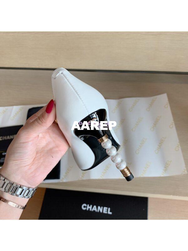 Replica Chanel Lambskin & Patent Calfskin G35535 WhiteBlack 9