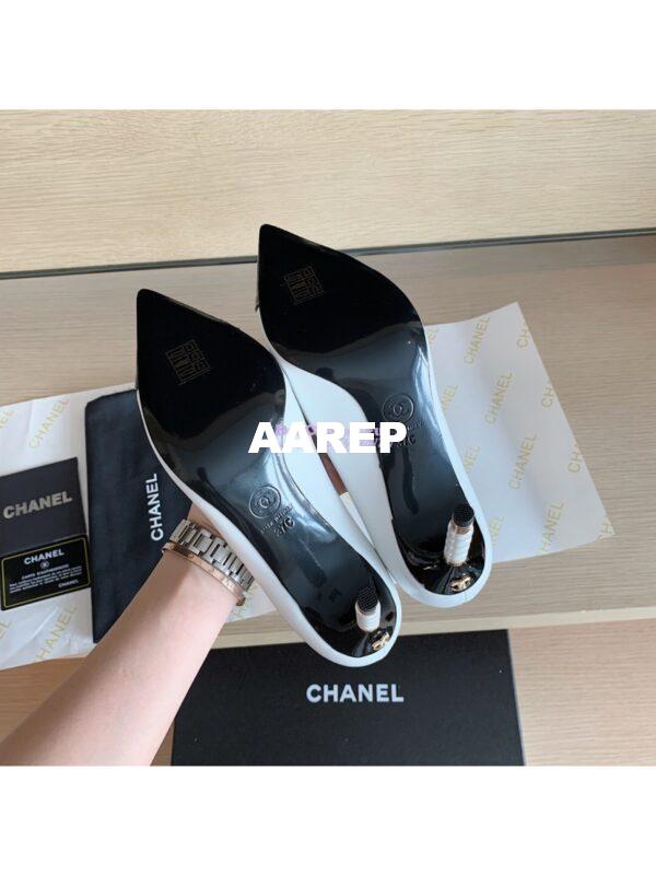 Replica Chanel Lambskin & Patent Calfskin G35535 WhiteBlack 10