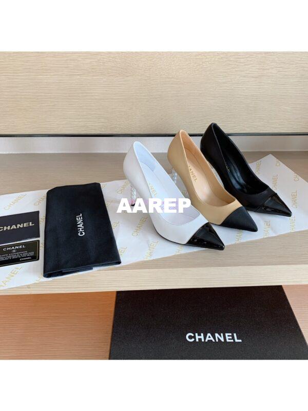 Replica Chanel Lambskin & Patent Calfskin G35535 Black