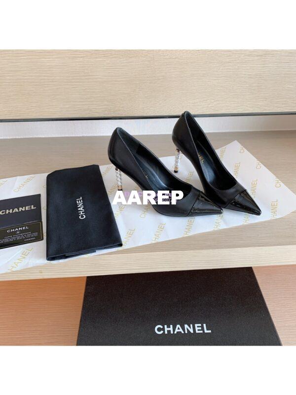 Replica Chanel Lambskin & Patent Calfskin G35535 Black 4