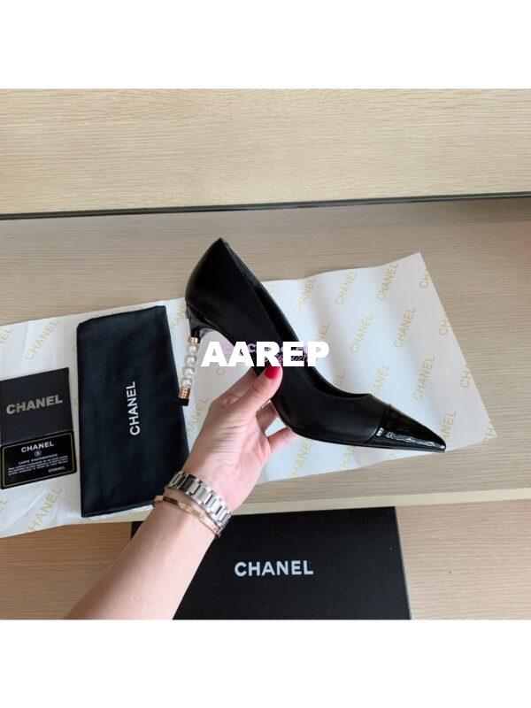 Replica Chanel Lambskin & Patent Calfskin G35535 Black 6