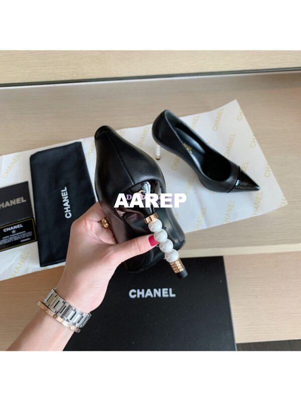 Replica Chanel Lambskin & Patent Calfskin G35535 Black 7