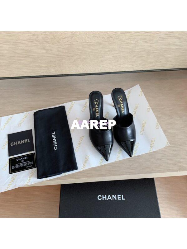 Replica Chanel Lambskin & Patent Calfskin G35540 Black 4