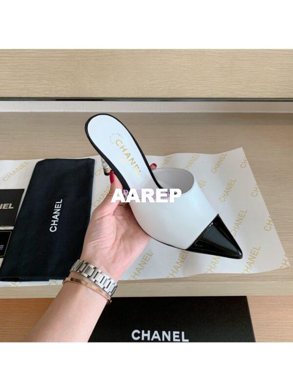 Replica Chanel Lambskin & Patent Calfskin G35540 White Black 4