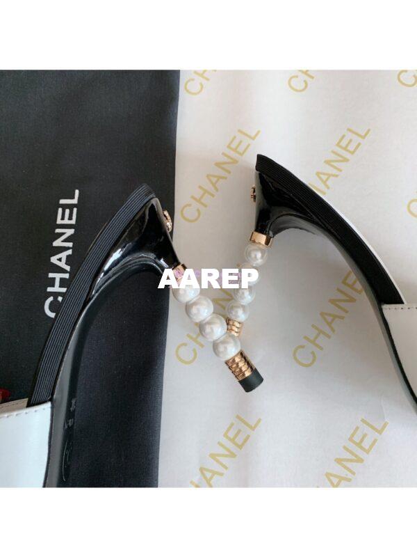 Replica Chanel Lambskin & Patent Calfskin G35540 White Black 6