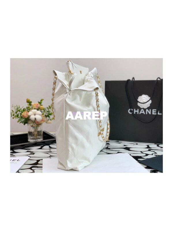 Replica Chanel 22 Large Handbag Shiny Calfskin AS3262 White 4