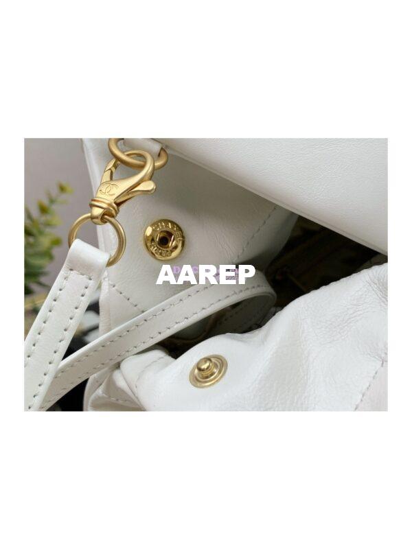 Replica Chanel 22 Large Handbag Shiny Calfskin AS3262 White 8