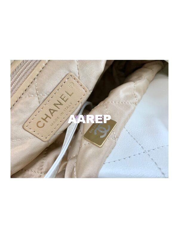 Replica Chanel 22 Large Handbag Shiny Calfskin AS3262 White 11
