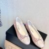Replica Chanel Lambskin w Grossgrain Cap Toe Ballerinas G02819 Gold 2