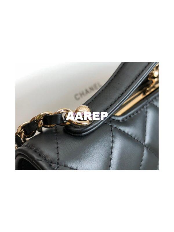 Replica Chanel Flap Phone Holder With Chain In Shiny Calfskin AP2875 Black 3