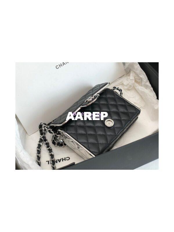 Replica Chanel 22A Small Evening Bag in Lambskin (Limited Edition) Black 6