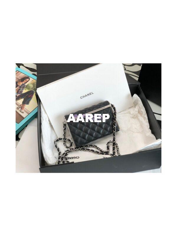 Replica Chanel 22A Small Evening Bag in Lambskin (Limited Edition) Black 9