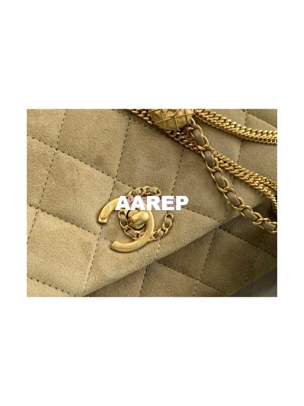 Replica Chanel Mini Flap Bag in Suede Goatskin AS3378 Beige 6