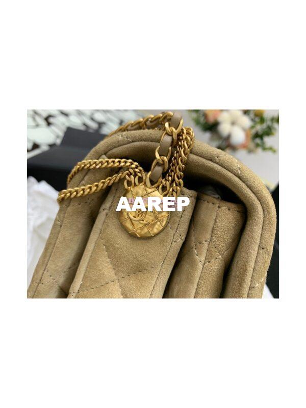 Replica Chanel Mini Flap Bag in Suede Goatskin AS3378 Beige 8