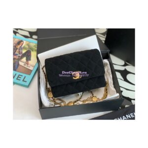 Replica Chanel Mini Flap Bag in Suede Goatskin AS3378 Black