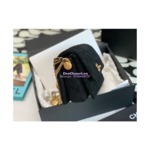 Replica Chanel Mini Flap Bag in Suede Goatskin AS3378 Black 2