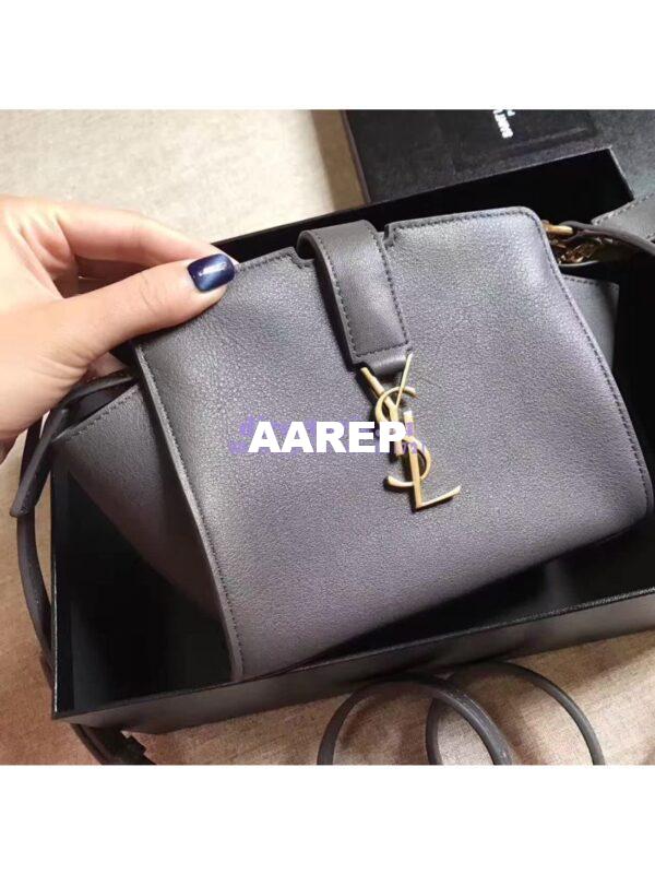 Replica YSL Yves Saint Laurent Toy Cabas Bag in Grey 4