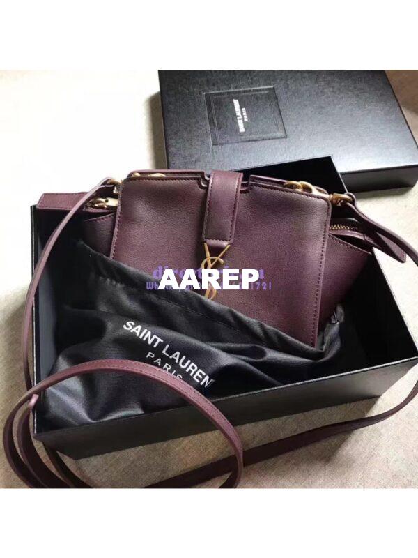 Replica YSL Yves Saint Laurent Toy Cabas Bag in Wine 4