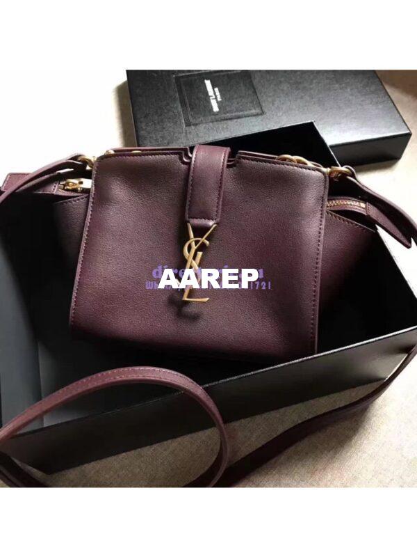 Replica YSL Yves Saint Laurent Toy Cabas Bag in Wine 5