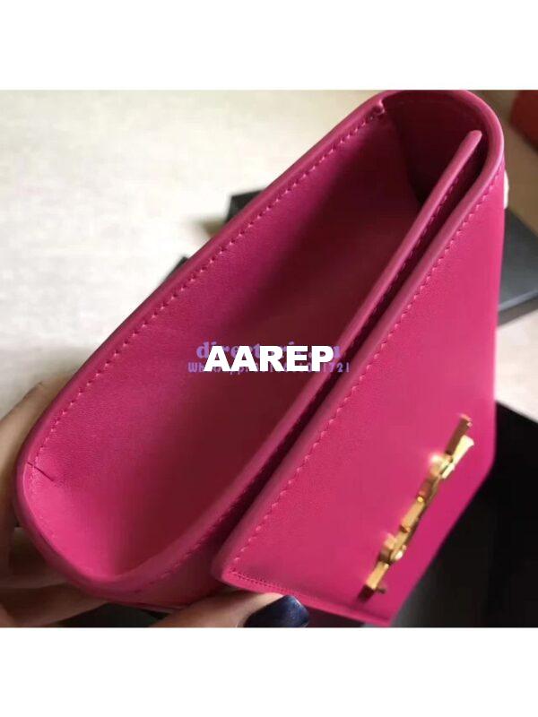 Replica YSL Classic Medium Monogram Saint Laurent Satchel In Rosy Smooth Calfskin Leather 5