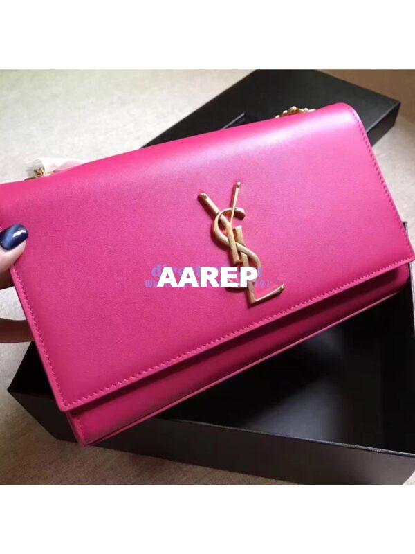 Replica YSL Classic Medium Monogram Saint Laurent Satchel In Rosy Smooth Calfskin Leather 6