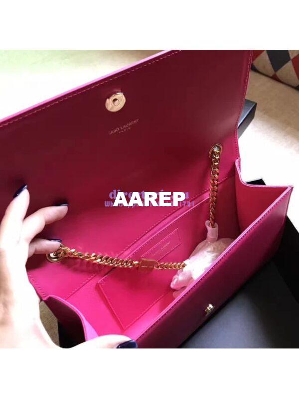 Replica YSL Classic Medium Monogram Saint Laurent Satchel In Rosy Smooth Calfskin Leather 7