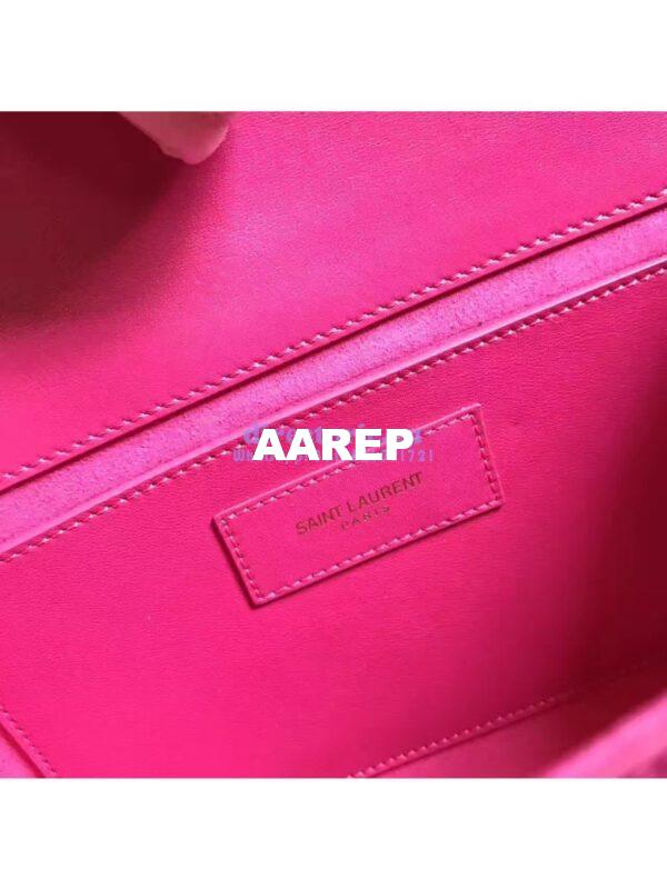 Replica YSL Classic Medium Monogram Saint Laurent Satchel In Rosy Smooth Calfskin Leather 9