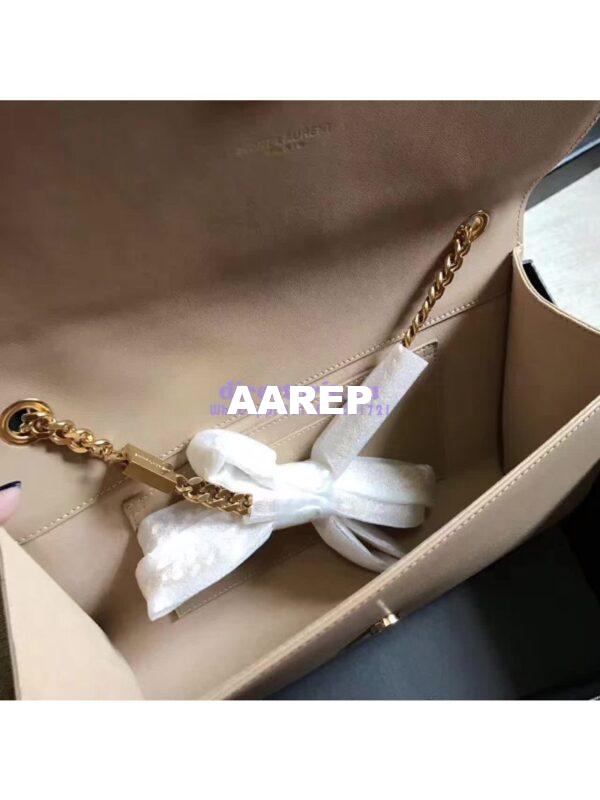 Replica YSL Classic Medium Monogram Saint Laurent Satchel In Beige Smooth Calfskin Leather 7