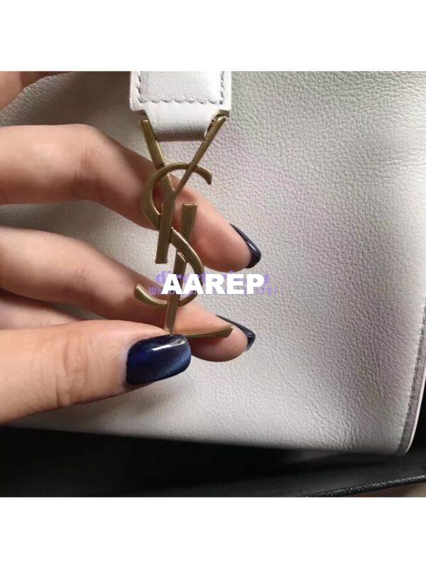 Replica YSL Yves Saint Laurent Toy Cabas Bag in White 3