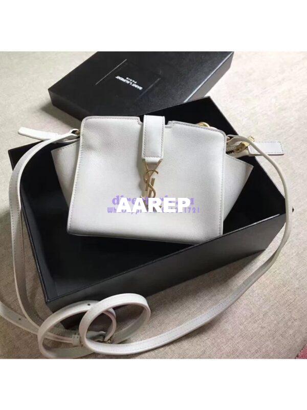 Replica YSL Yves Saint Laurent Toy Cabas Bag in White 4