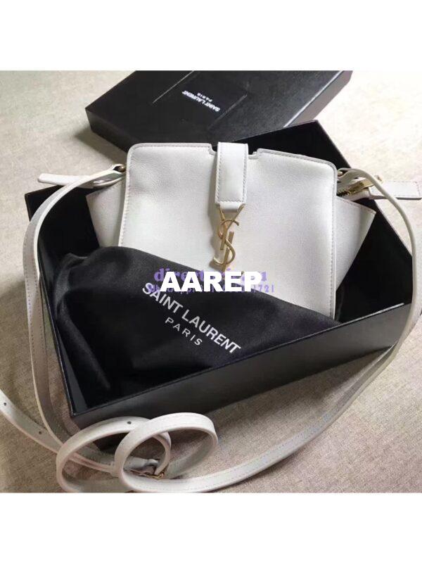 Replica YSL Yves Saint Laurent Toy Cabas Bag in White 5