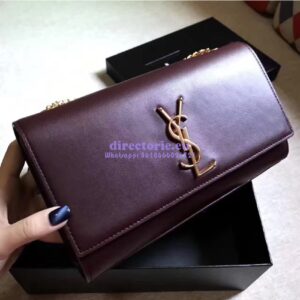Replica YSL Classic Medium Monogram Saint Laurent Satchel In Wine Smooth Calfskin Leather 2