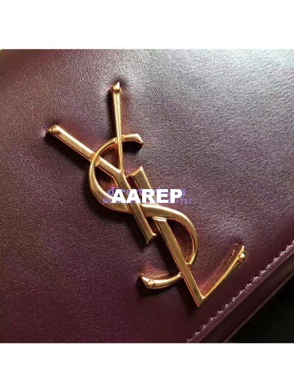 Replica YSL Classic Medium Monogram Saint Laurent Satchel In Wine Smooth Calfskin Leather 6