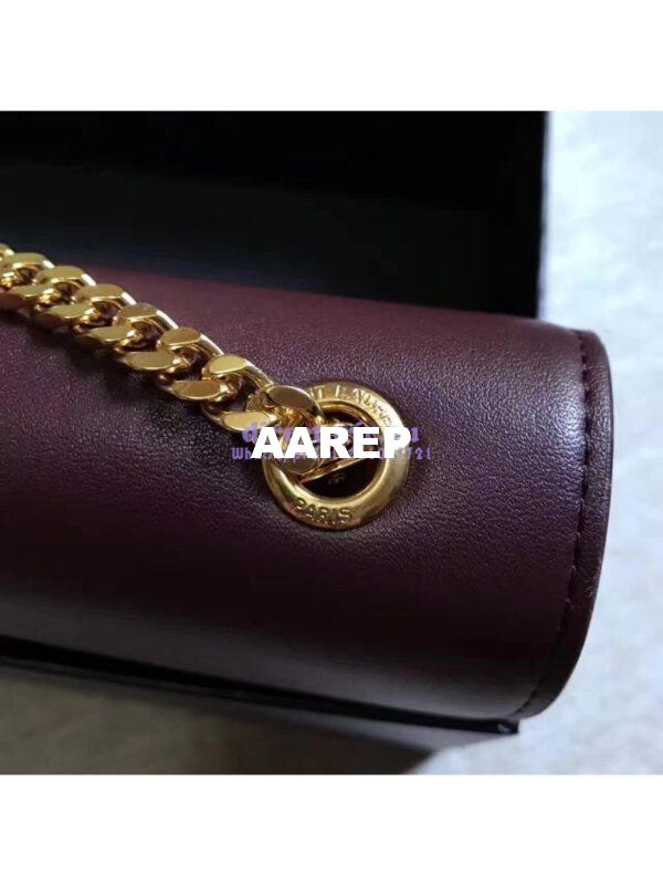 Replica YSL Classic Medium Monogram Saint Laurent Satchel In Wine Smooth Calfskin Leather 9