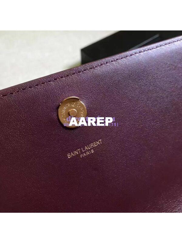 Replica YSL Classic Medium Monogram Saint Laurent Satchel In Wine Smooth Calfskin Leather 10