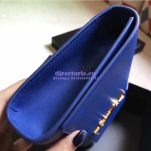 Replica YSL Classic Medium Monogram Saint Laurent Satchel In Blue Smooth Calfskin Leather