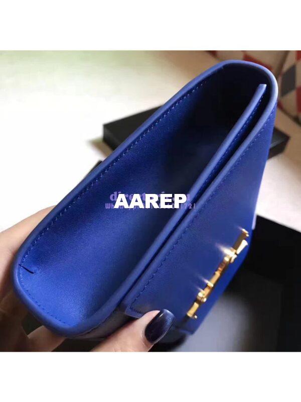 Replica YSL Classic Medium Monogram Saint Laurent Satchel In Blue Smooth Calfskin Leather 3