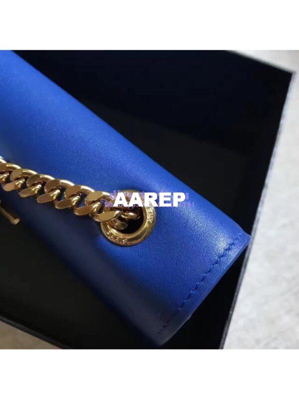 Replica YSL Classic Medium Monogram Saint Laurent Satchel In Blue Smooth Calfskin Leather 8