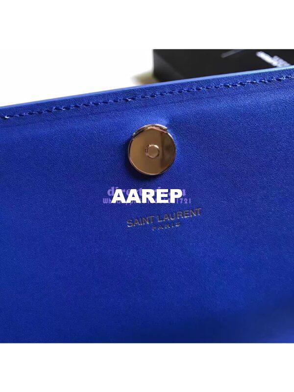 Replica YSL Classic Medium Monogram Saint Laurent Satchel In Blue Smooth Calfskin Leather 10