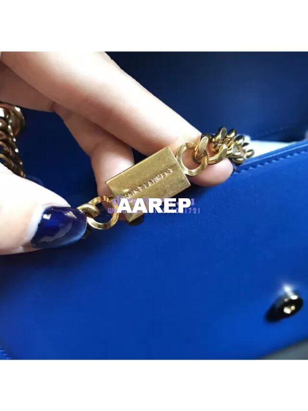 Replica YSL Classic Medium Monogram Saint Laurent Satchel In Blue Smooth Calfskin Leather 11