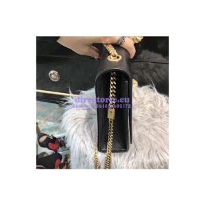 Replica YSL Saint Laurent Large Kate Chain Bag In Black Grain De Poudre Textured Leather Gold Hardware