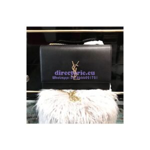 Replica YSL Saint Laurent Large Kate Chain Bag In Black Smooth Leather