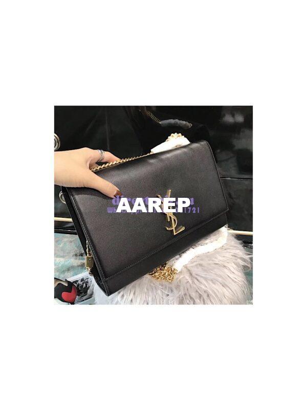 Replica YSL Saint Laurent Large Kate Chain Bag In Black Smooth Leather 5