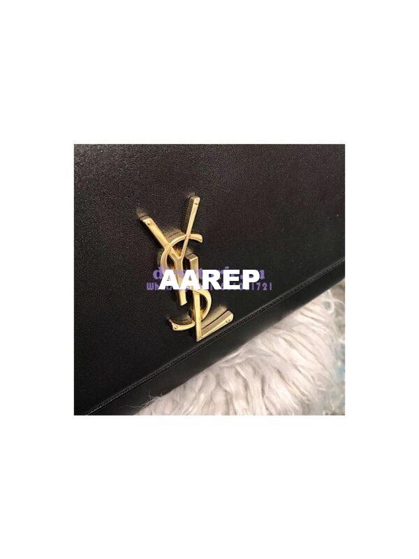Replica YSL Saint Laurent Large Kate Chain Bag In Black Smooth Leather 6